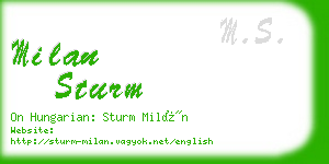 milan sturm business card